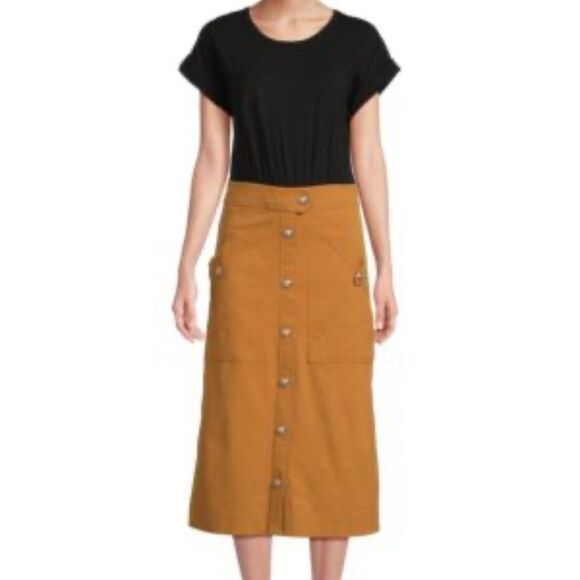 NWT VERONICA BEARD Larsen Twofer Midi Dress Medium-C6 - Picture 1 of 7